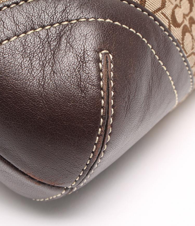 Pre Owned Coach Brown Signature Canvas And Leather Soho Shoulder Bag