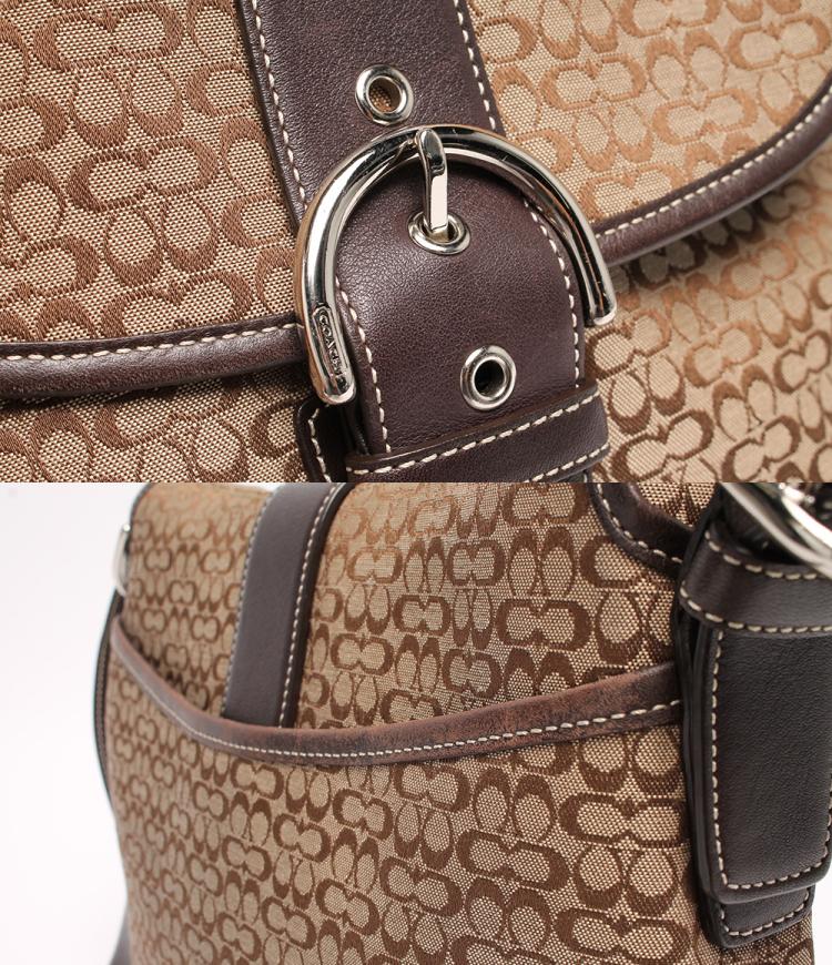 Pre Owned Coach Brown Signature Canvas And Leather Soho Shoulder Bag