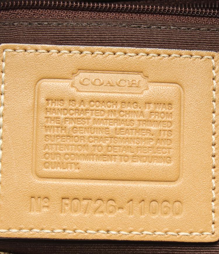 Pre Owned Coach Brown Signature Canvas And Leather Double Buckle Shoulder Bag