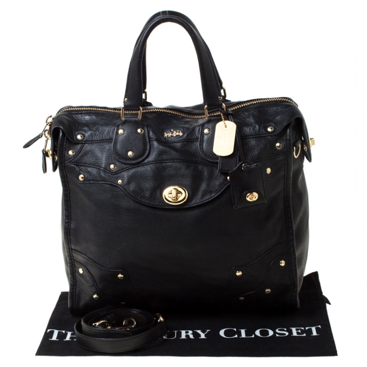 Pre Owned Coach Black Leather Rhyder 33 Satchel