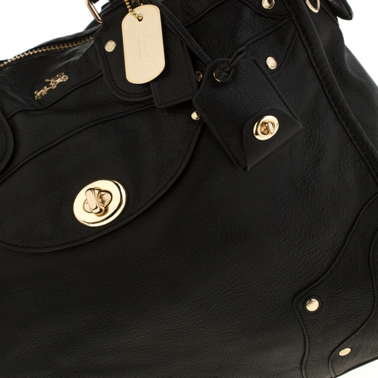 Pre Owned Coach Black Leather Rhyder 33 Satchel