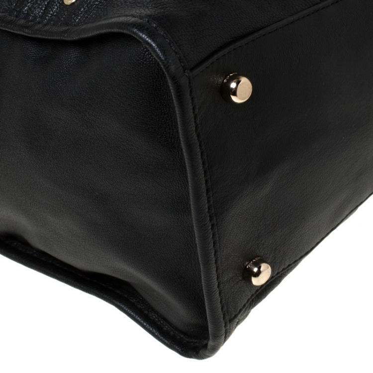 Pre Owned Coach Black Leather Rhyder 33 Satchel