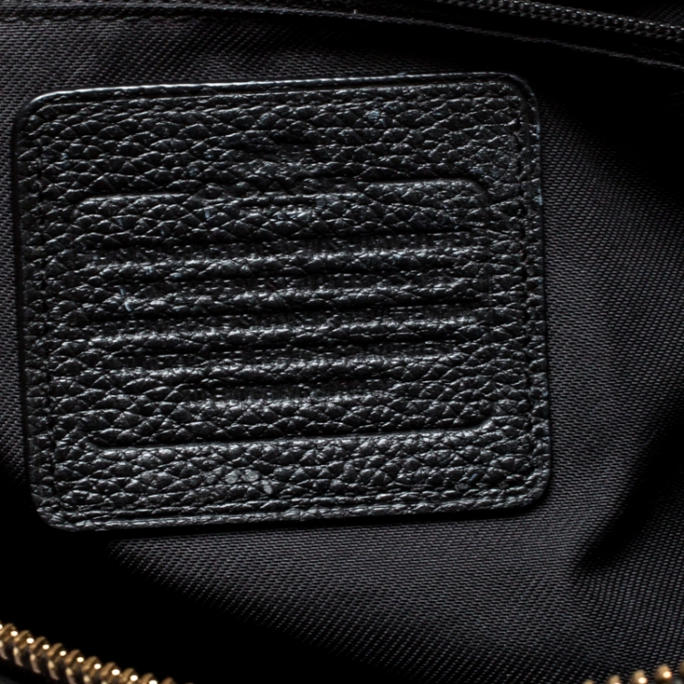 Pre Owned Coach Black Pebbled Leather Prairie Satchel