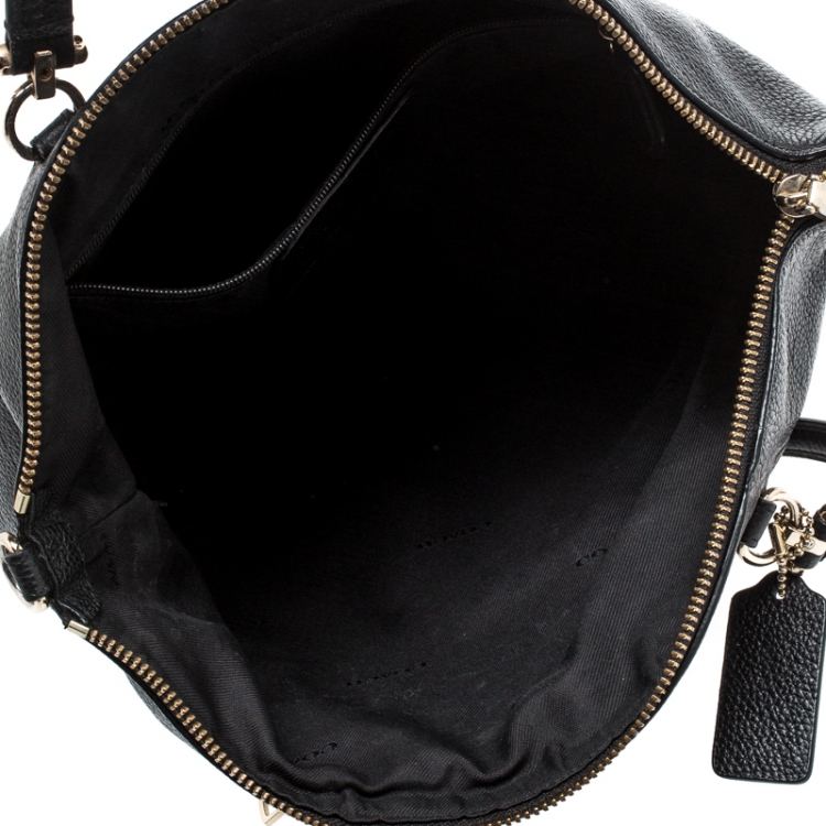 Pre Owned Coach Black Pebbled Leather Prairie Satchel