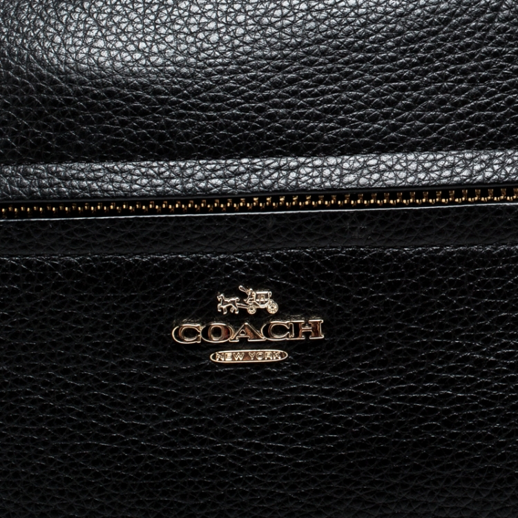 Pre Owned Coach Black Pebbled Leather Prairie Satchel