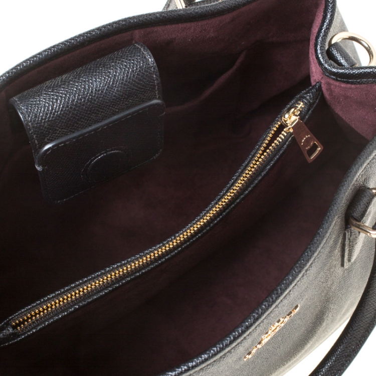 Pre Owned Coach Black Leather Christie Carryall Satchel 
