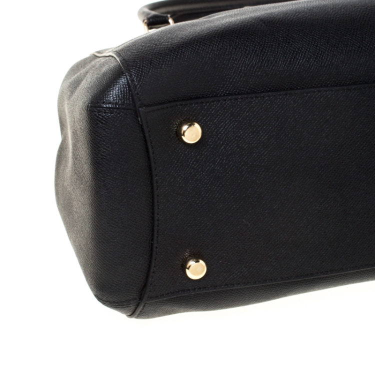 Pre Owned Coach Black Leather Christie Carryall Satchel 