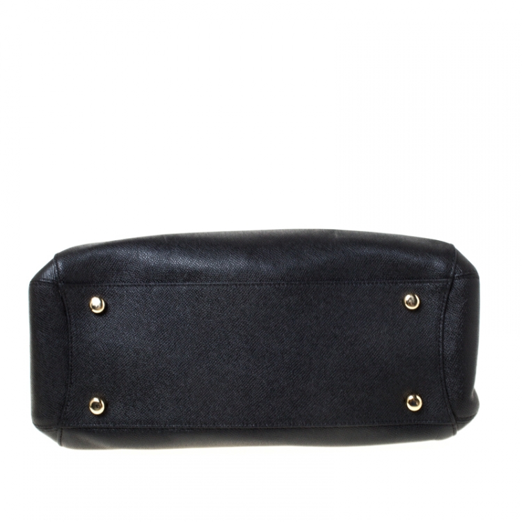 Pre Owned Coach Black Leather Christie Carryall Satchel 