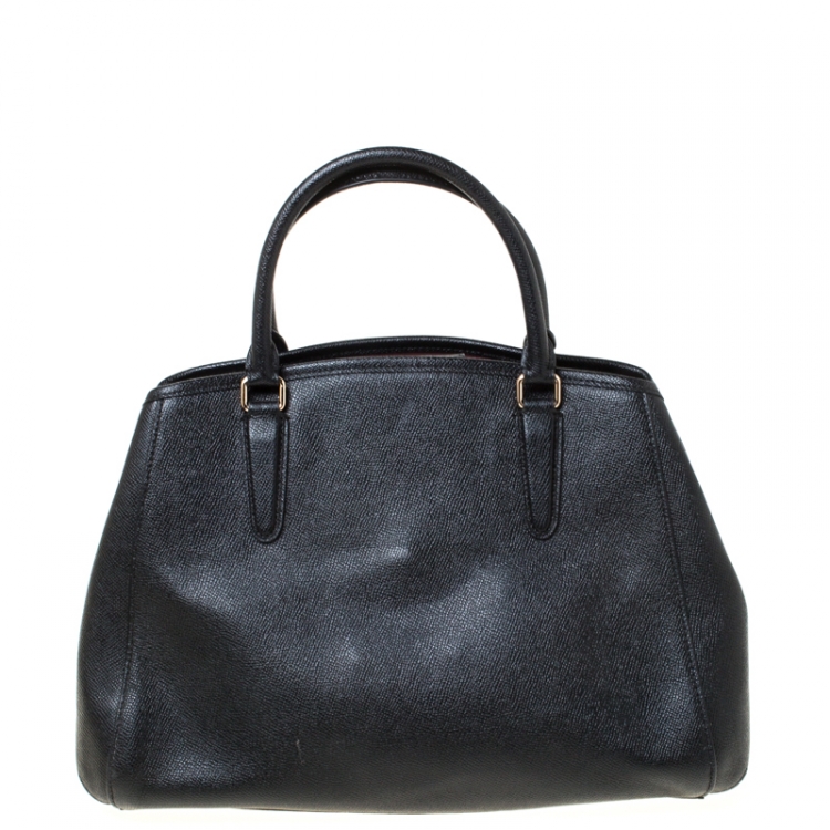 Pre Owned Coach Black Leather Christie Carryall Satchel 