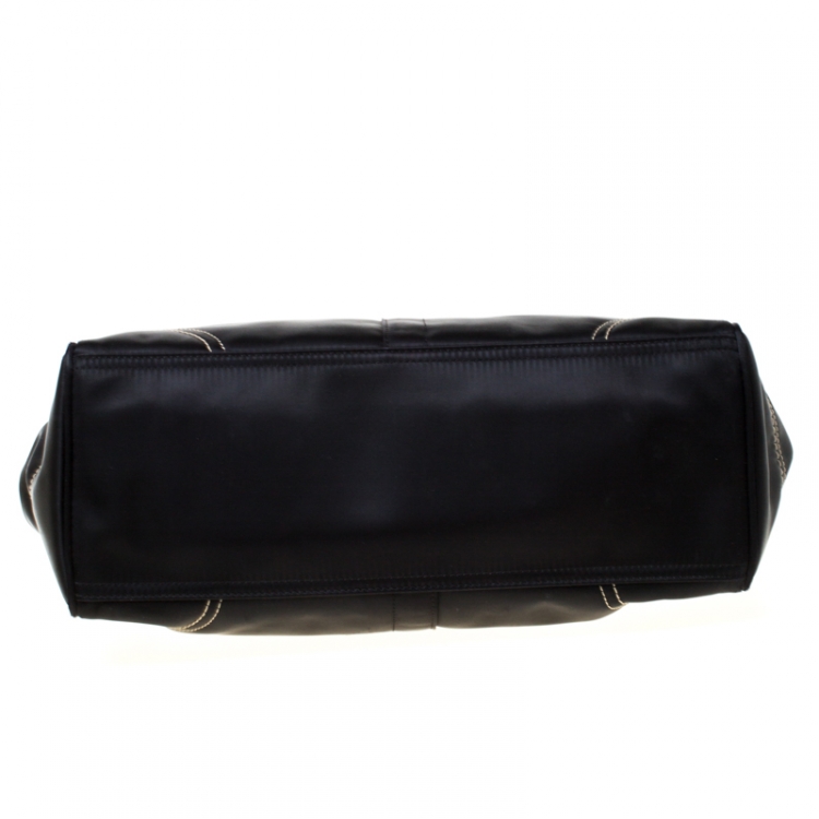 مملوكة مسبقًا Coach Black Satin and Suede Tote