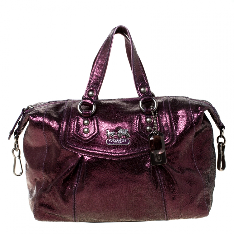 COACH dark purple F0969-14294 MADISON AUDREY OP ART SATCHEL SHOULDER BAG  HANDBAG | eBay