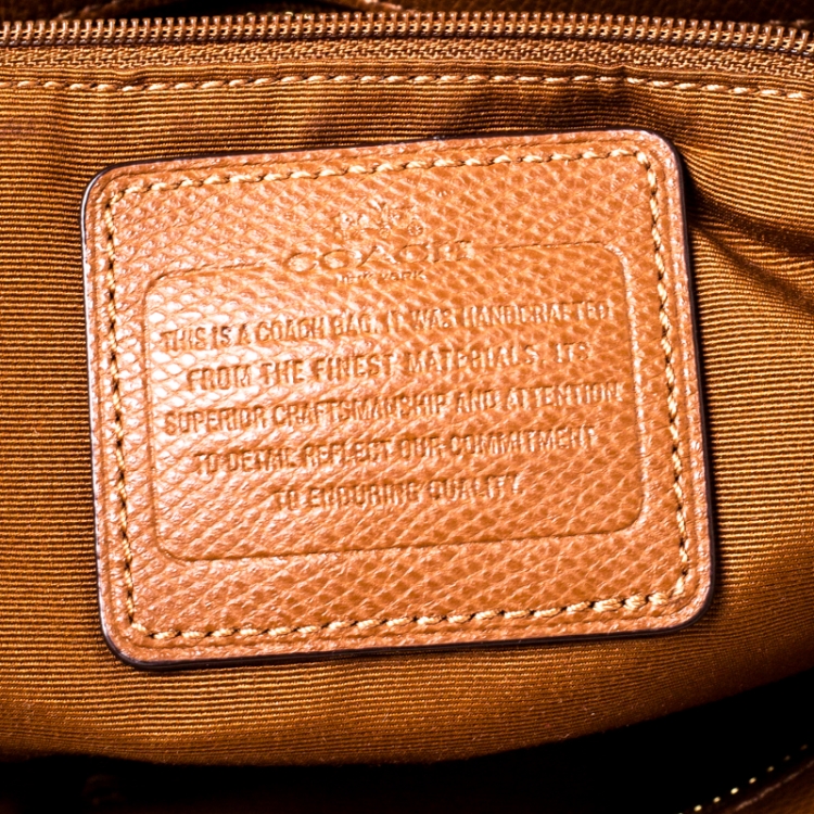 Pre Owned Coach Tan Leather City Zip Shopper Tote