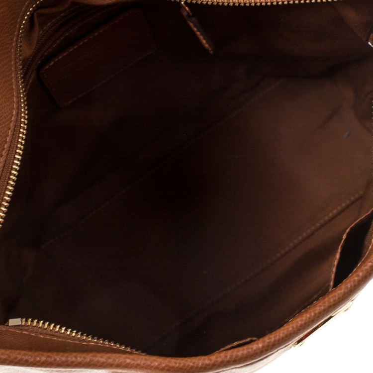 Pre Owned Coach Tan Leather City Zip Shopper Tote