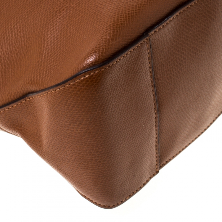 Pre Owned Coach Tan Leather City Zip Shopper Tote