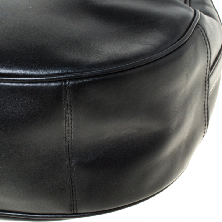 Pre Owned Coach Black Leather Harley Oxblood Hobo