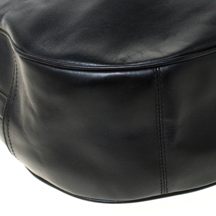 Pre Owned Coach Black Leather Harley Oxblood Hobo