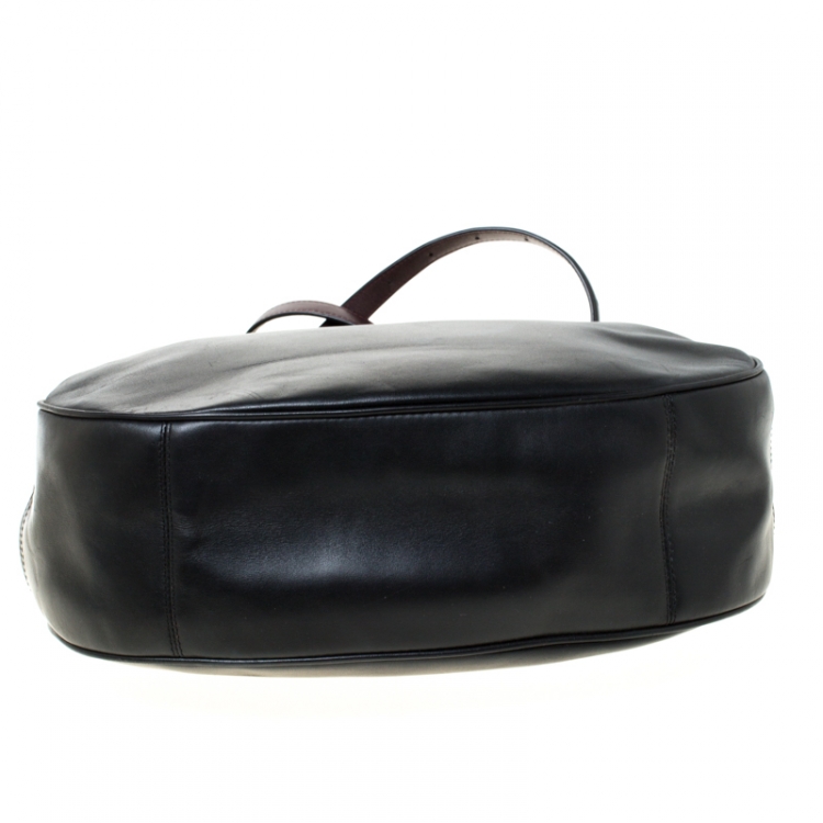 Pre Owned Coach Black Leather Harley Oxblood Hobo