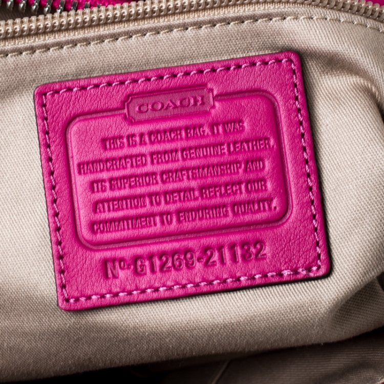 Pre Owned Coach Magenta Leather Molly Satchel