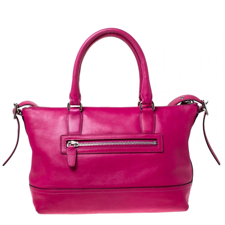 Pre Owned Coach Magenta Leather Molly Satchel