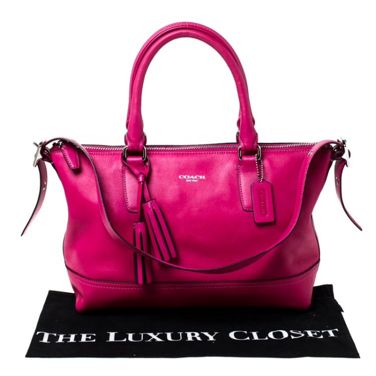 Pre Owned Coach Magenta Leather Molly Satchel