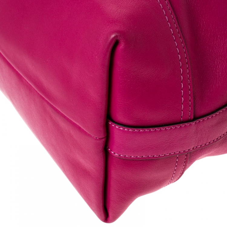 Pre Owned Coach Magenta Leather Molly Satchel