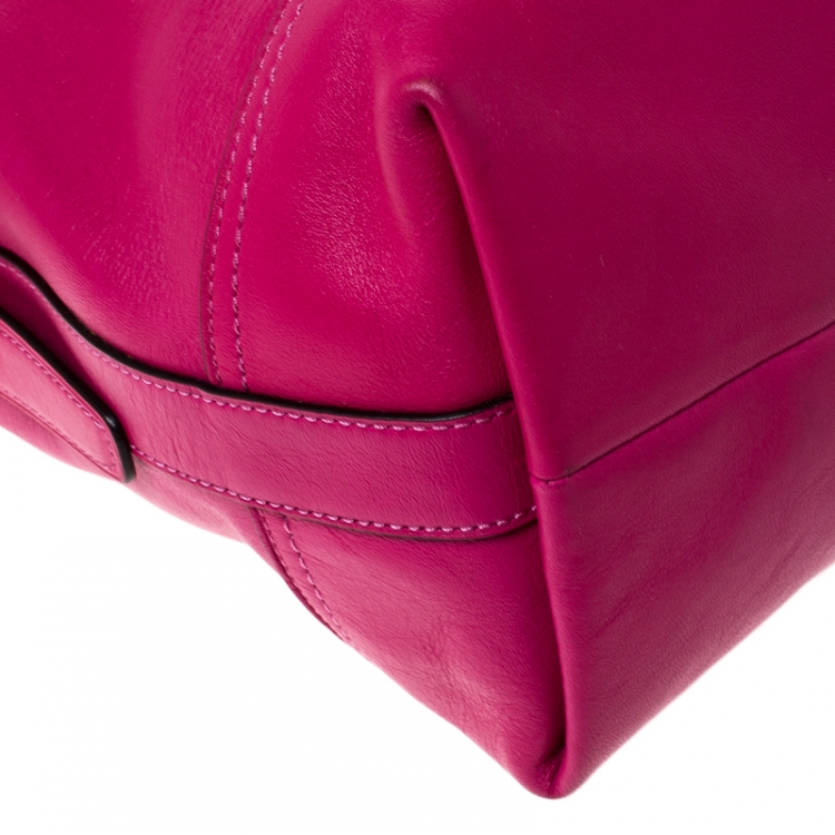 Pre Owned Coach Magenta Leather Molly Satchel