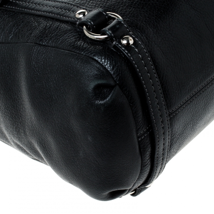 Pre Owned Coach Black Leather Straps Satchel