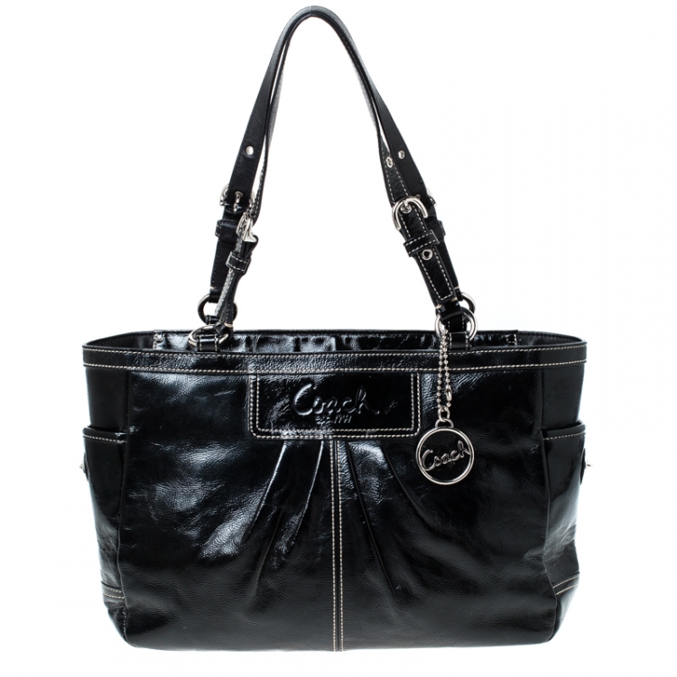 black patent coach purse