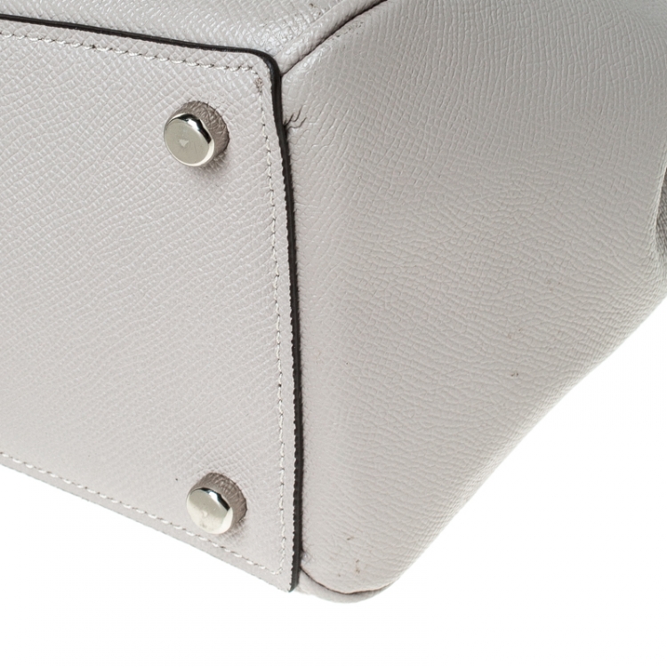 Pre Owned Coach Grey Leather Surrey Carryall Tote