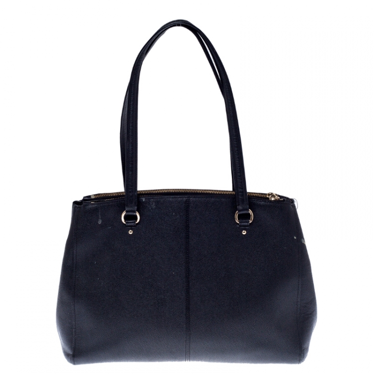 Pre Owned Coach Black Leather Christie Carryall Satchel 