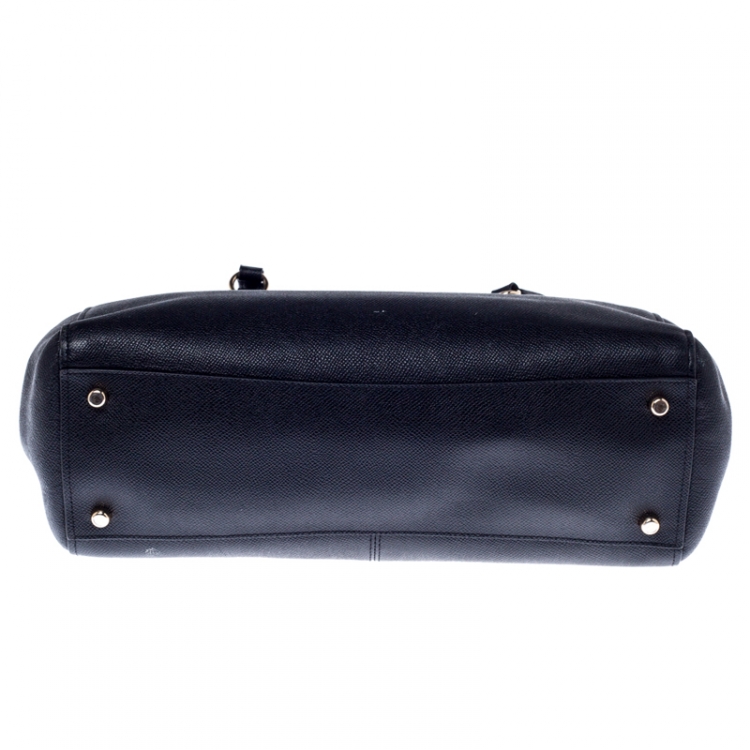 Pre Owned Coach Black Leather Christie Carryall Satchel 