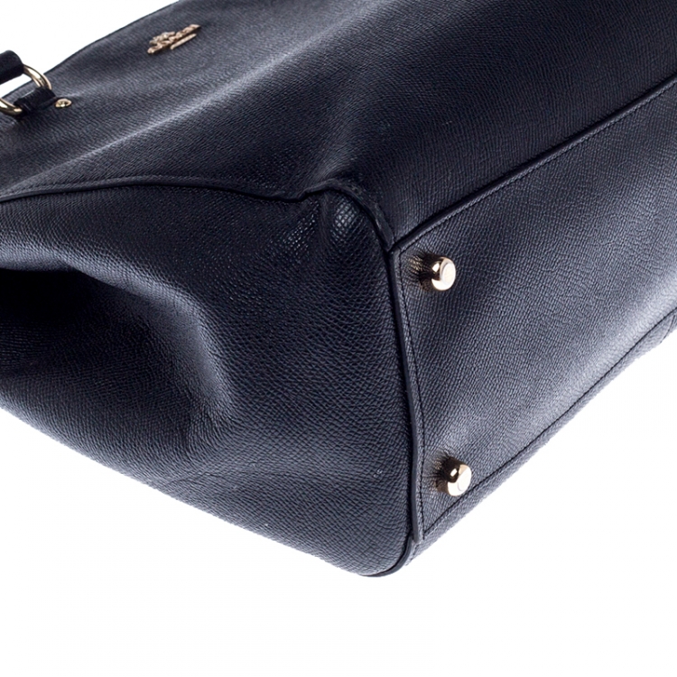 Pre Owned Coach Black Leather Christie Carryall Satchel 