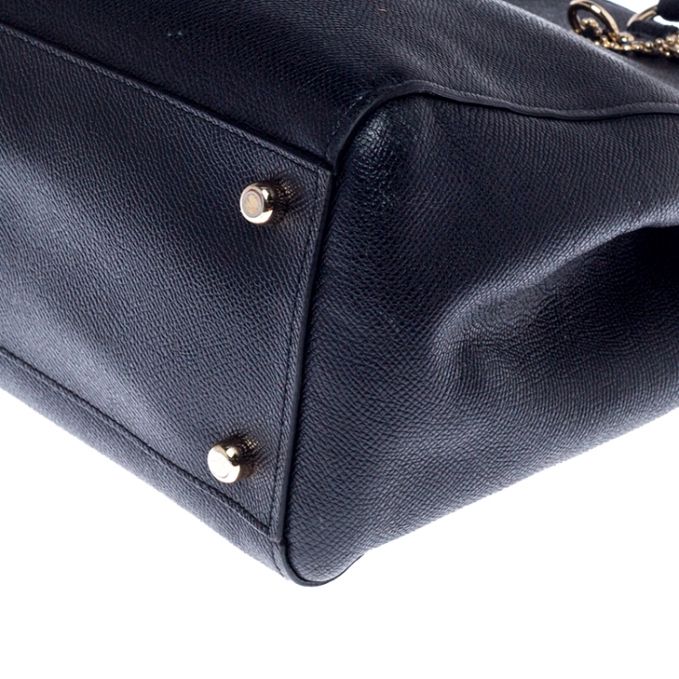 Pre Owned Coach Black Leather Christie Carryall Satchel 