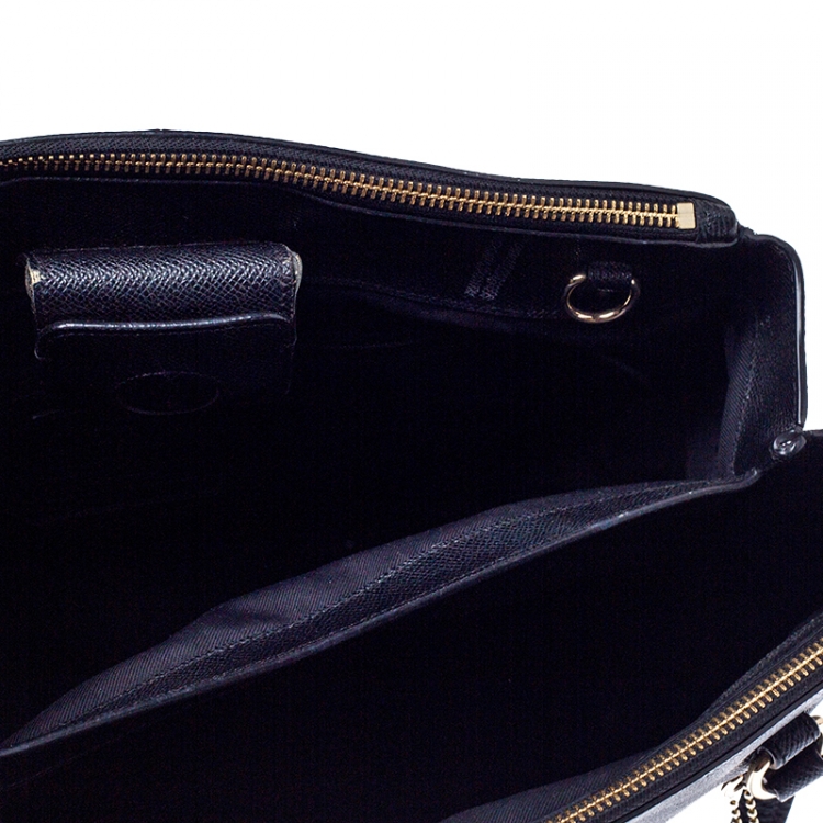 Pre Owned Coach Black Leather Christie Carryall Satchel 
