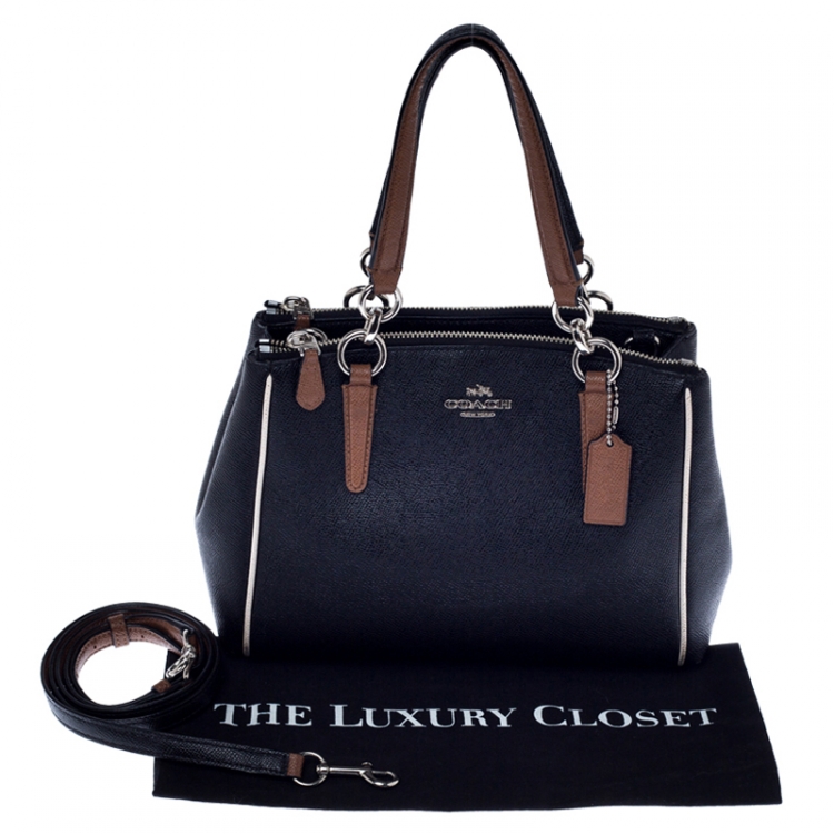 Pre Owned Coach Black Leather Mini Christie Carryall Crossbody Bag  