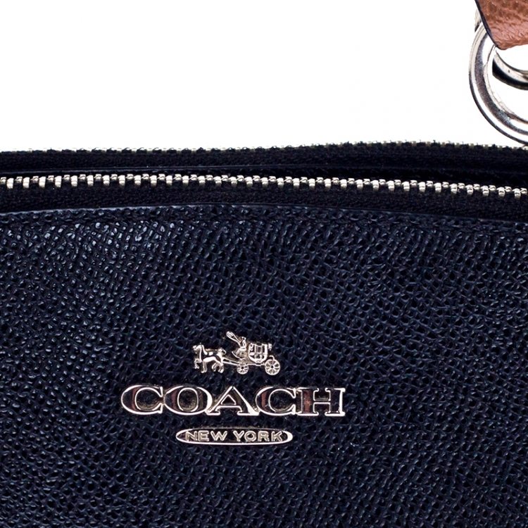 Pre Owned Coach Black Leather Mini Christie Carryall Crossbody Bag  