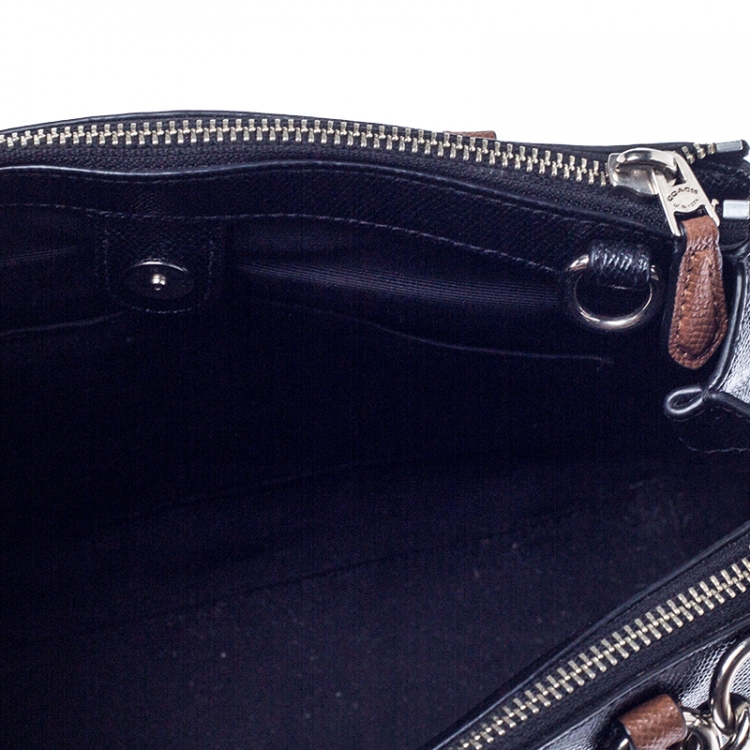 Pre Owned Coach Black Leather Mini Christie Carryall Crossbody Bag  