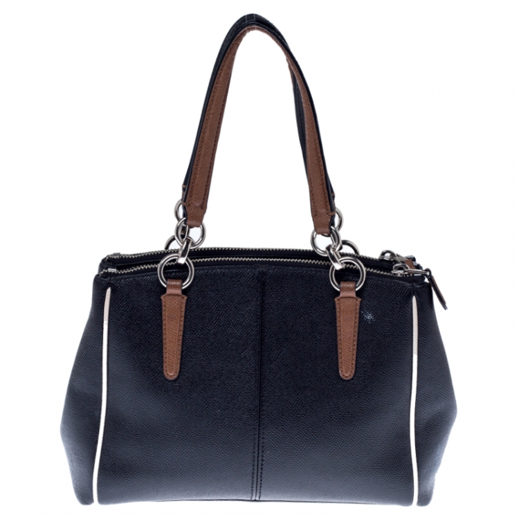 Pre Owned Coach Black Leather Mini Christie Carryall Crossbody Bag  