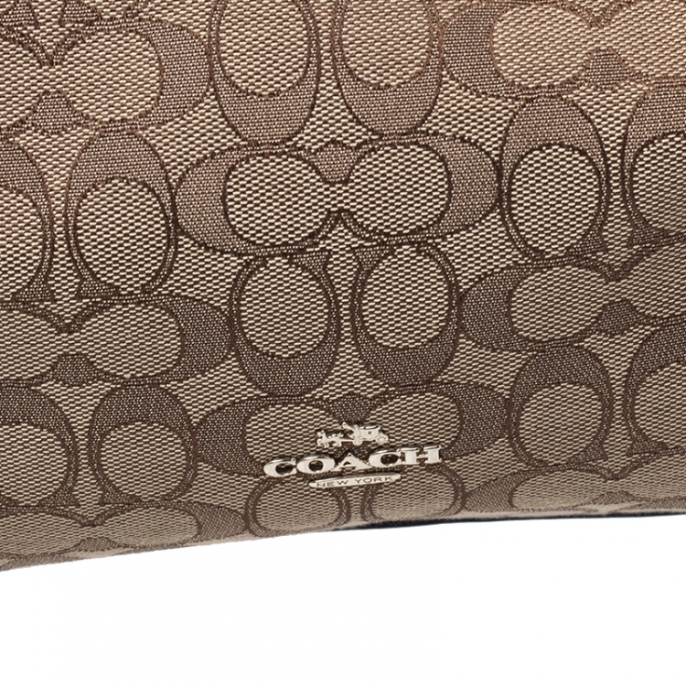 مملوكة مسبقًا Coach Dark Brown/Beige Signature Canvas and Leather Lexy Shoulder Bag