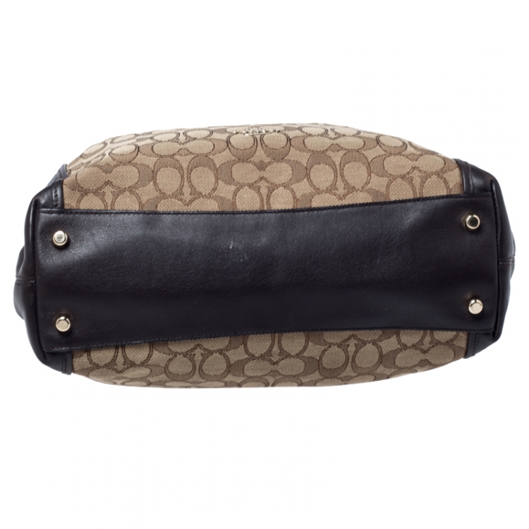 مملوكة مسبقًا Coach Dark Brown/Beige Signature Canvas and Leather Lexy Shoulder Bag