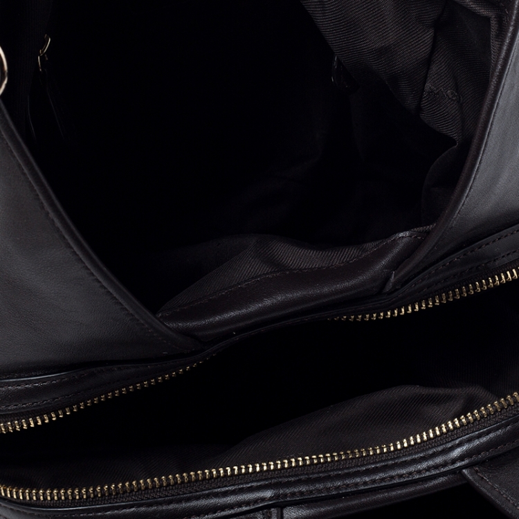مملوكة مسبقًا Coach Dark Brown/Beige Signature Canvas and Leather Lexy Shoulder Bag