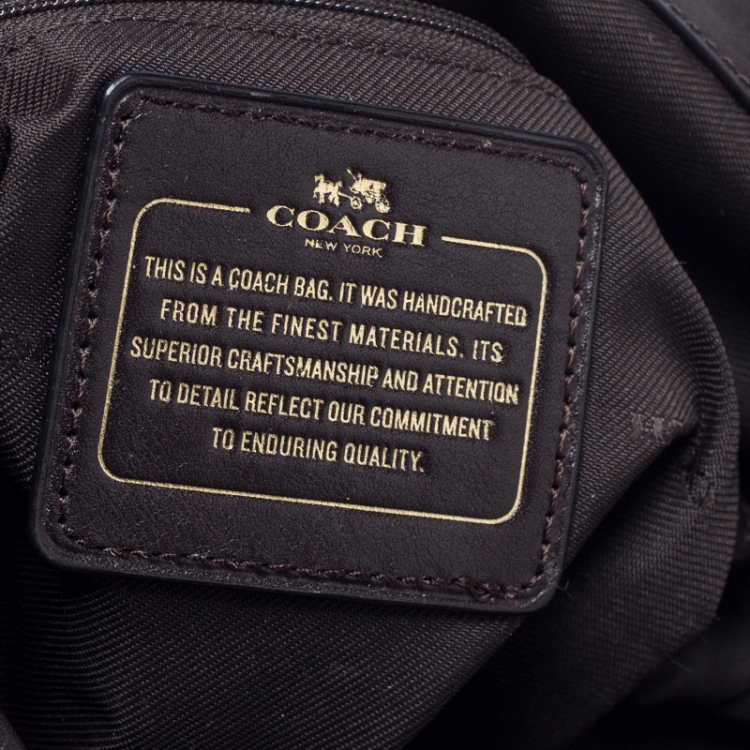 مملوكة مسبقًا Coach Dark Brown/Beige Signature Canvas and Leather Lexy Shoulder Bag