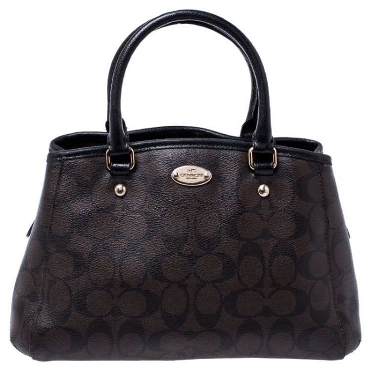 Coach sold Brown/Black Monogram Canvas And Leather Mini Christie Carryall Satche