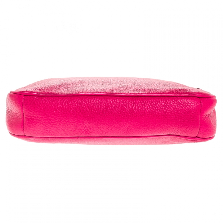 Pre Owned Coach Hot Pink Leather Shoulder Bag