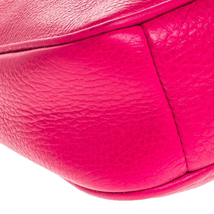 Pre Owned Coach Hot Pink Leather Shoulder Bag