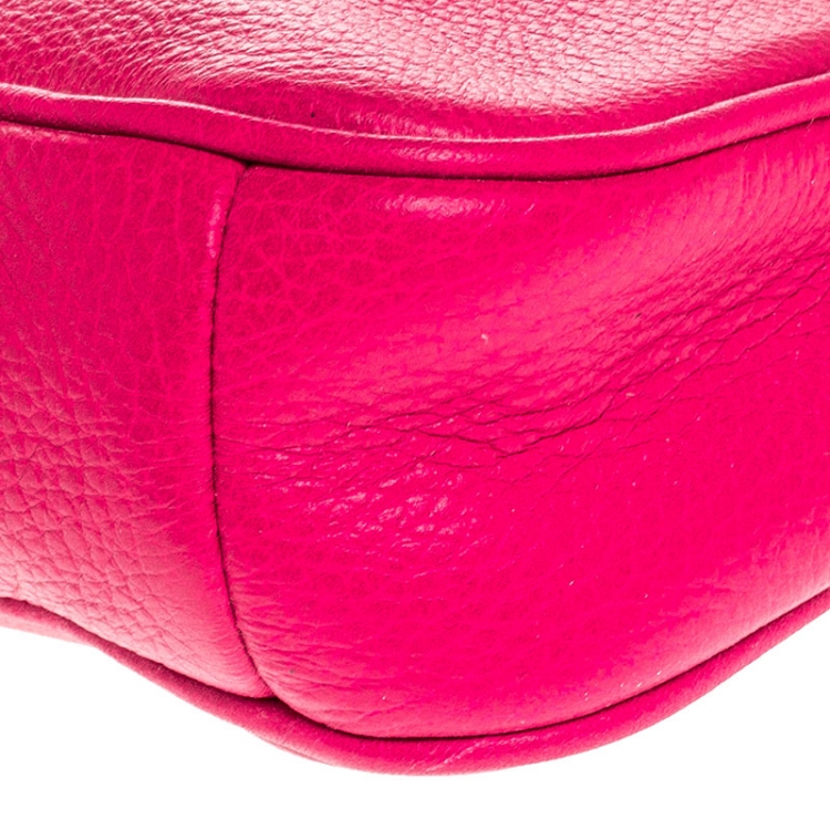 Pre Owned Coach Hot Pink Leather Shoulder Bag