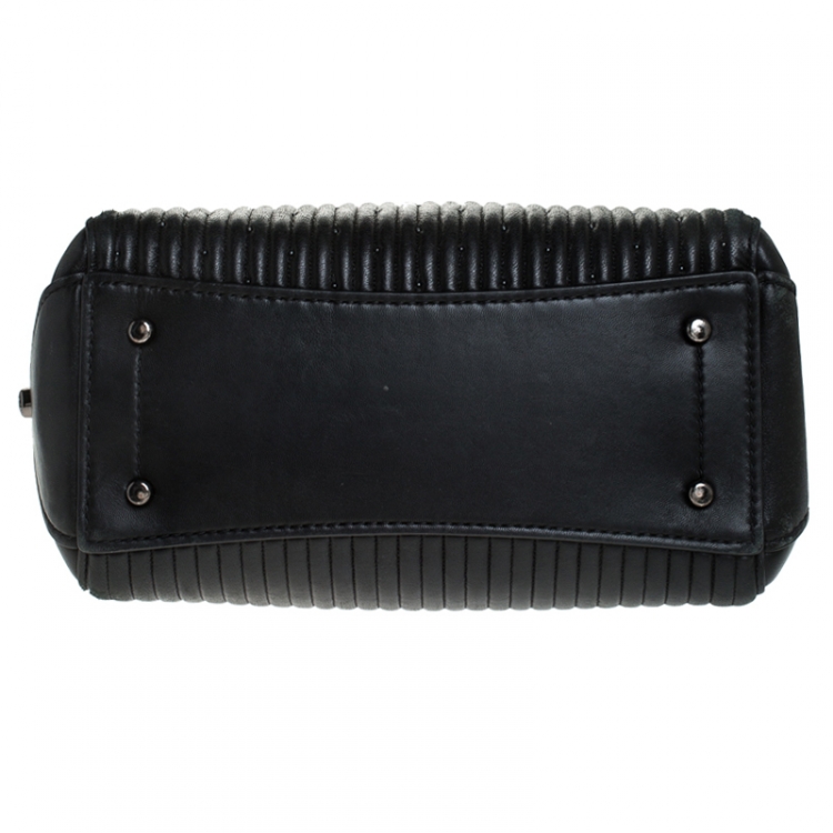 Pre Owned Coach Black Leather Beaded Grace Satchel 