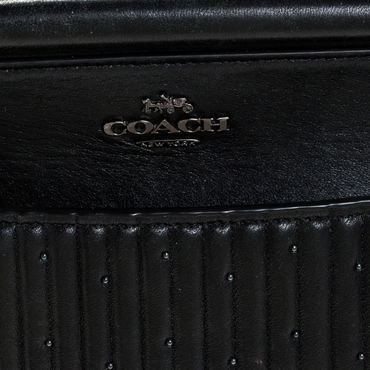 Pre Owned Coach Black Leather Beaded Grace Satchel 
