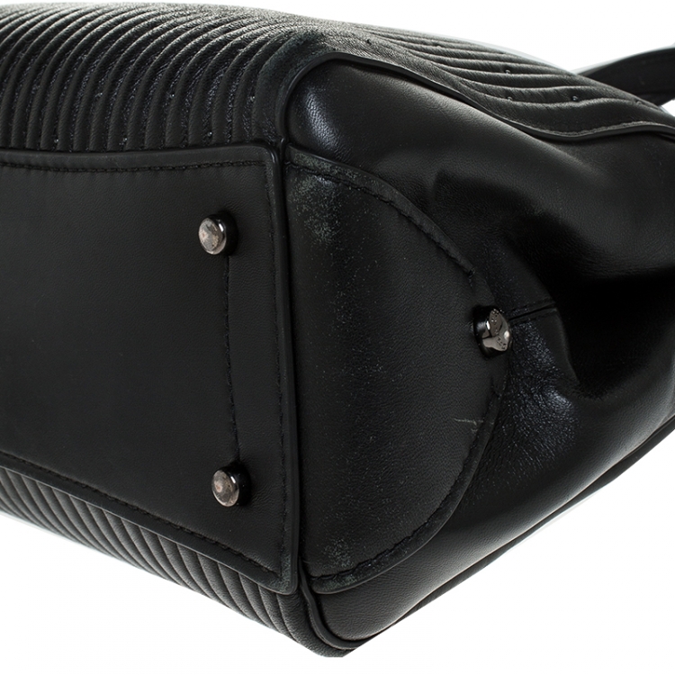 Pre Owned Coach Black Leather Beaded Grace Satchel 