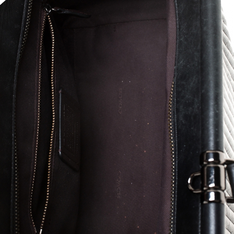 Pre Owned Coach Black Leather Beaded Grace Satchel 